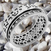 Kabbalah prayer ring Shema Yisrael – authentic Hebrew Judaica silver 925